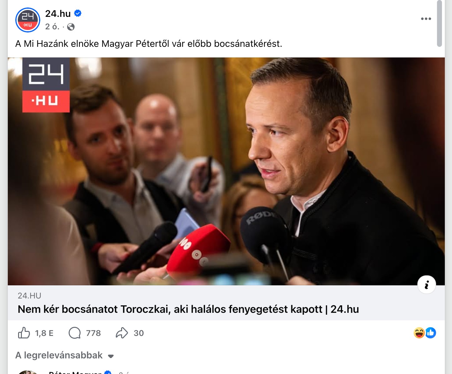 A bejegyzés képernyőképe