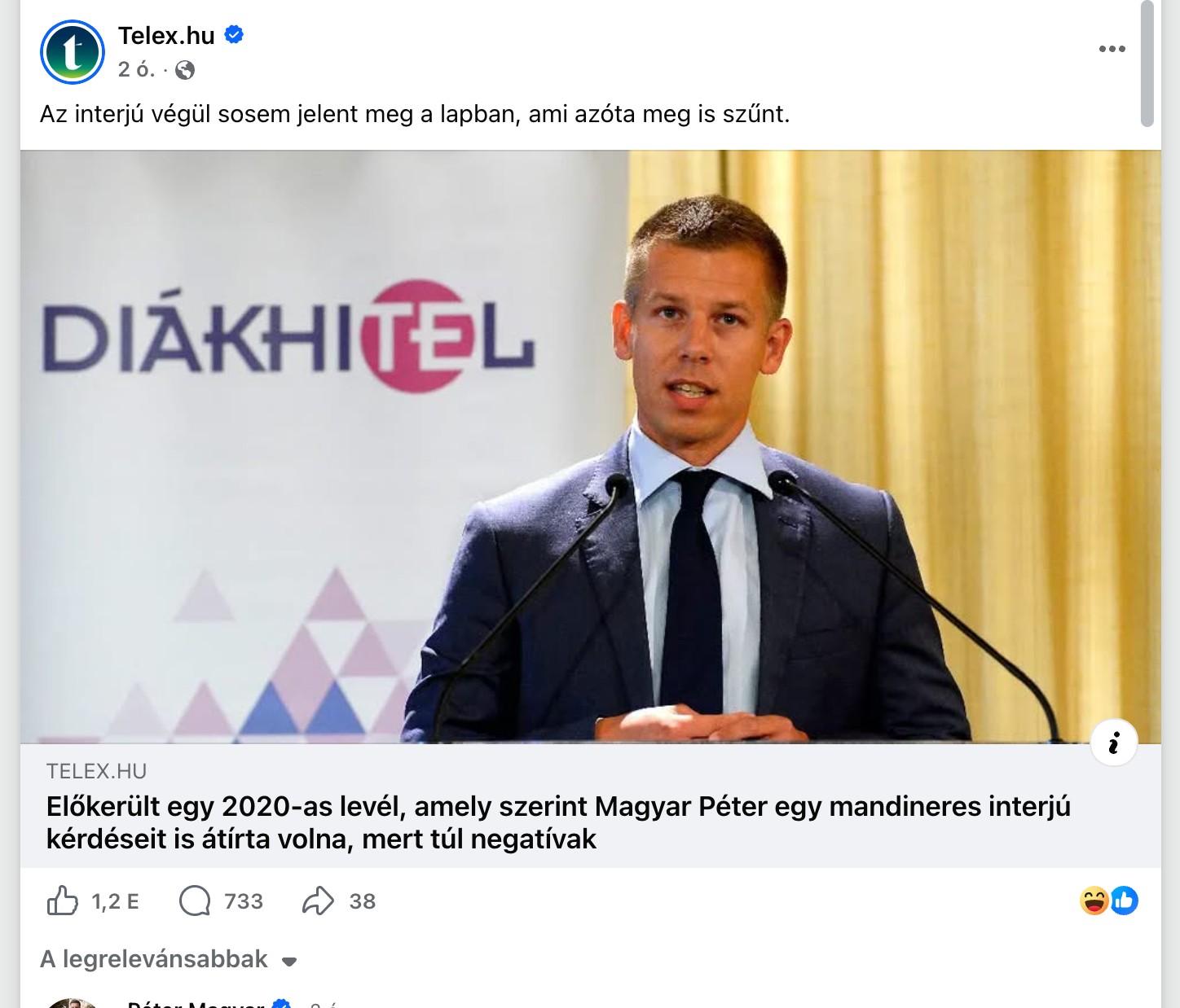 A bejegyzés képernyőképe