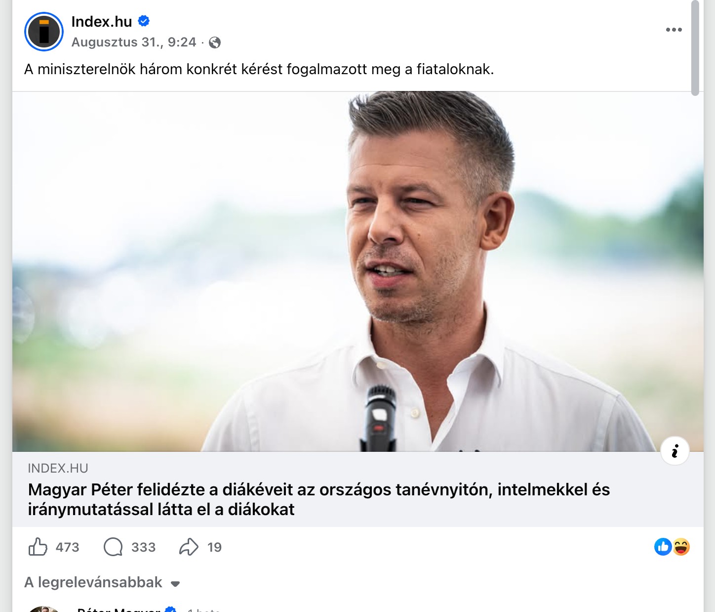 A bejegyzés képernyőképe
