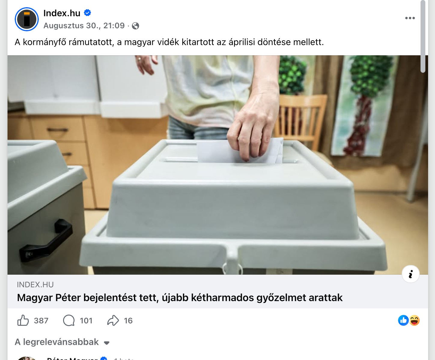 A bejegyzés képernyőképe